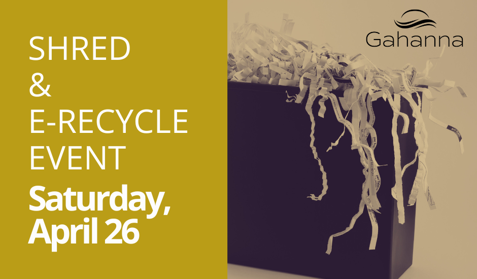 E Shred and Recycle Event flyer in Gahanna 