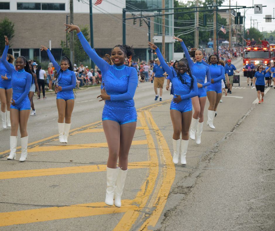 Gahanna High School dancers, dancing in the parade