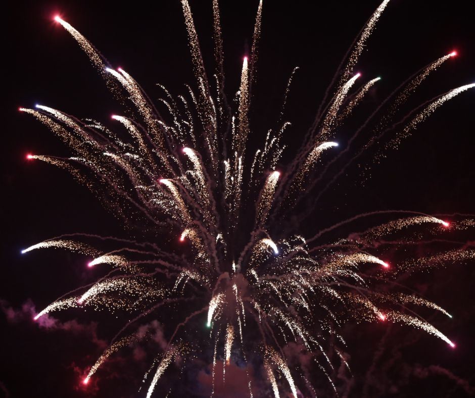 A photo of a firework in a night sky