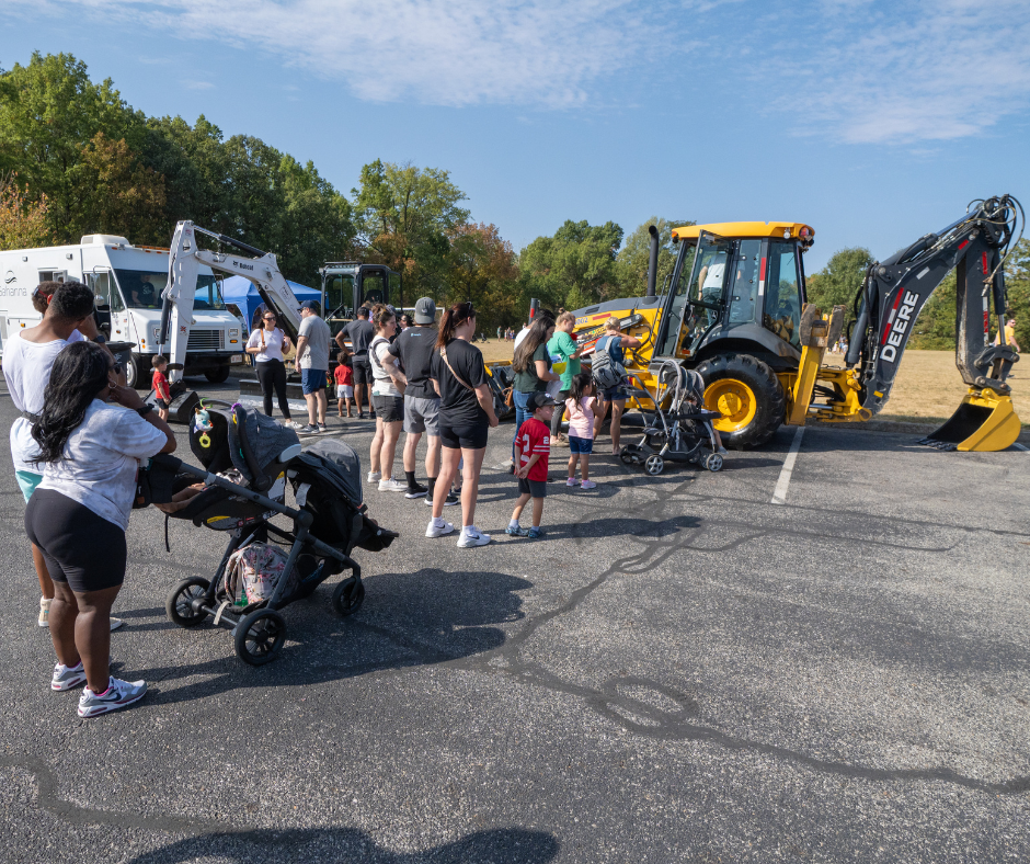 Photo of families at Gahanna's Touch a Truck event