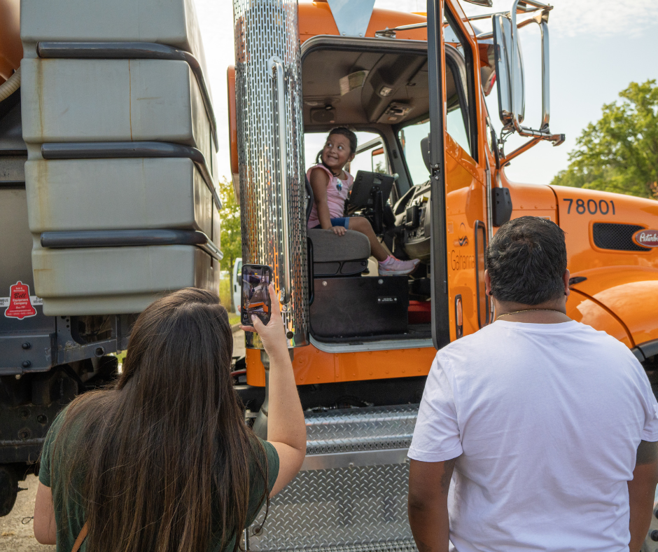 Photo of families at Gahanna's Touch a Truck event