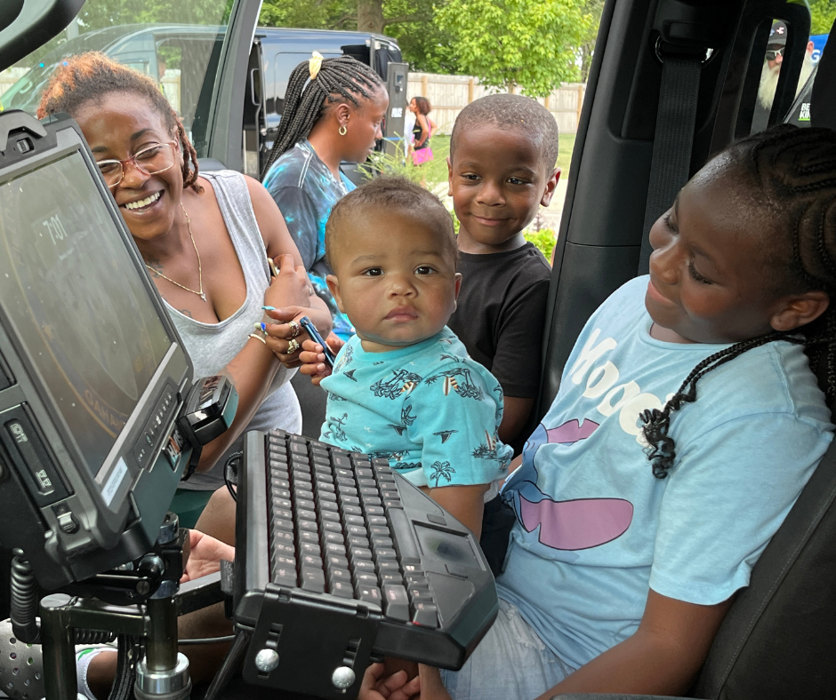 Photo of families at Gahanna's Touch a Truck event