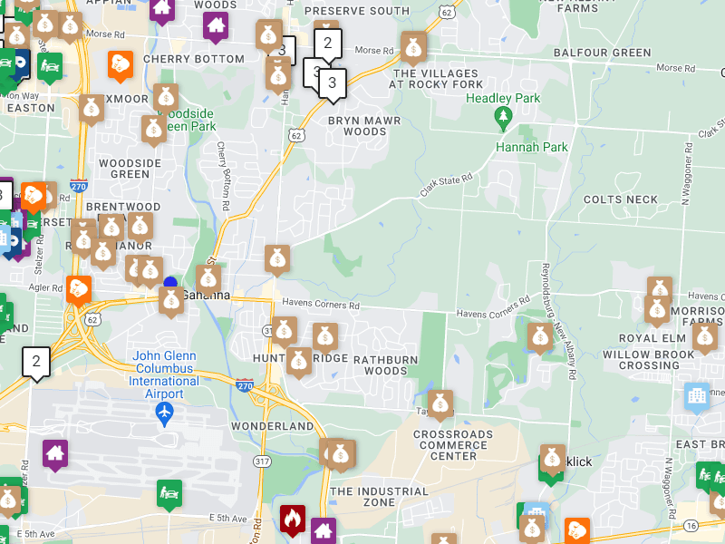 A screenshot of the national view on LexisNexis's Community Crime Map.