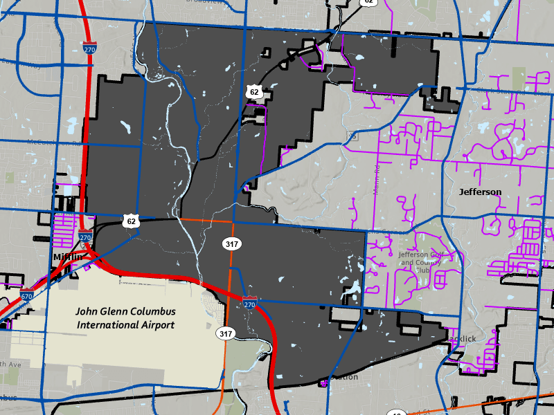 A screenshot of the Gahanna GIS map displaying the default view of the application. Opens in new window