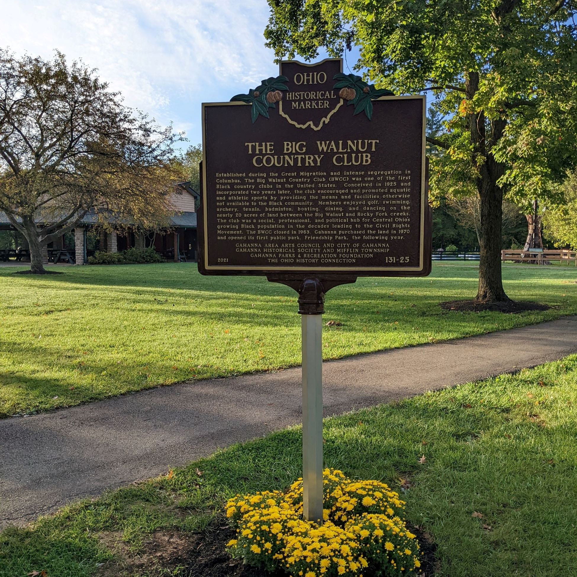 BW Country Club Historical Marker at Friendship Park