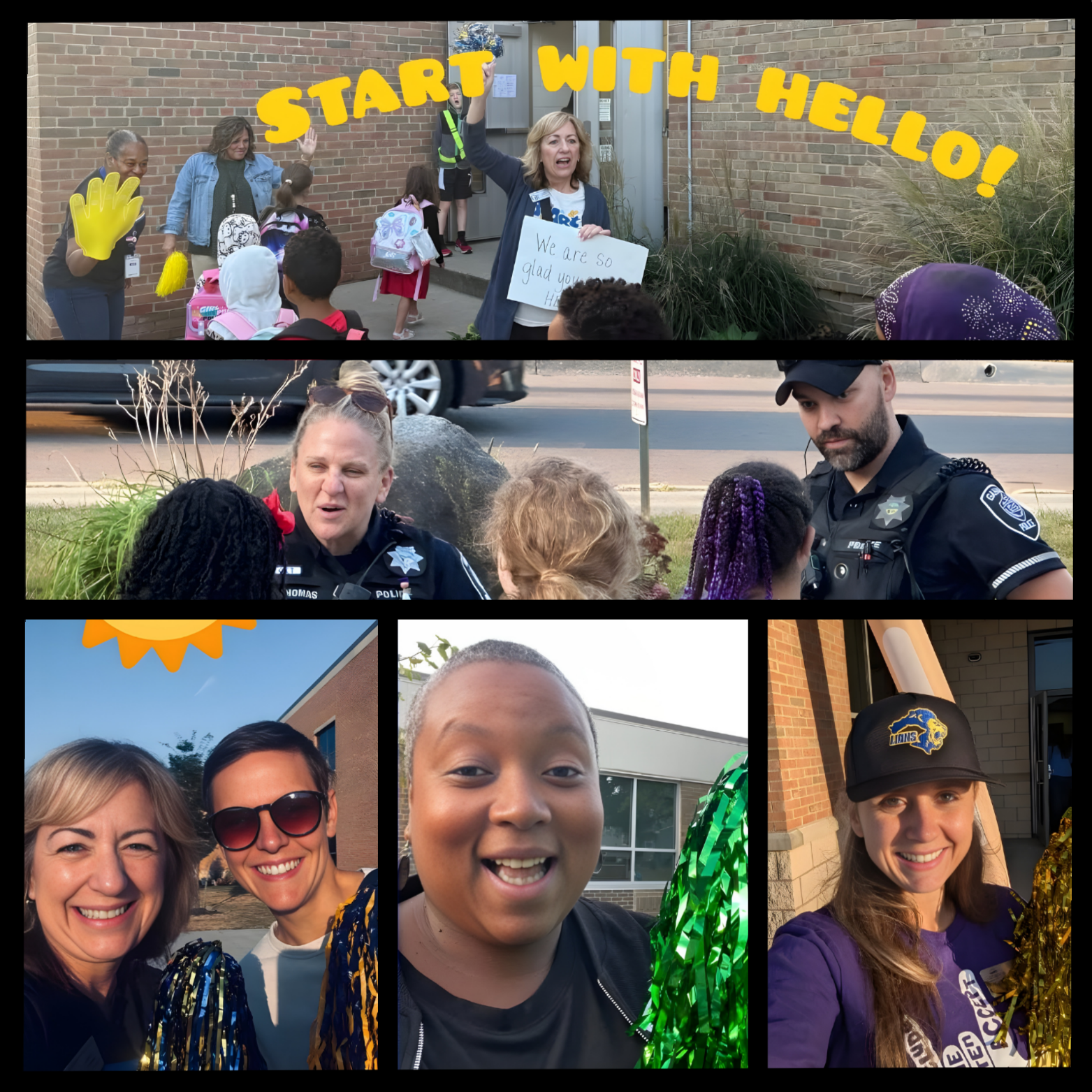 Councilmembers, families, Gahanna Peace Officers and staff at Goshen Lane and Lincoln Elementary Sch